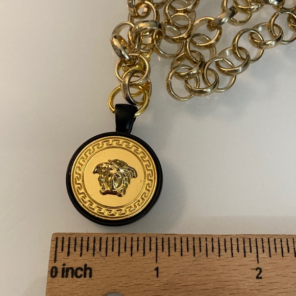 Versace Medusa Button Necklace Upcycled - Picture 7 of 8